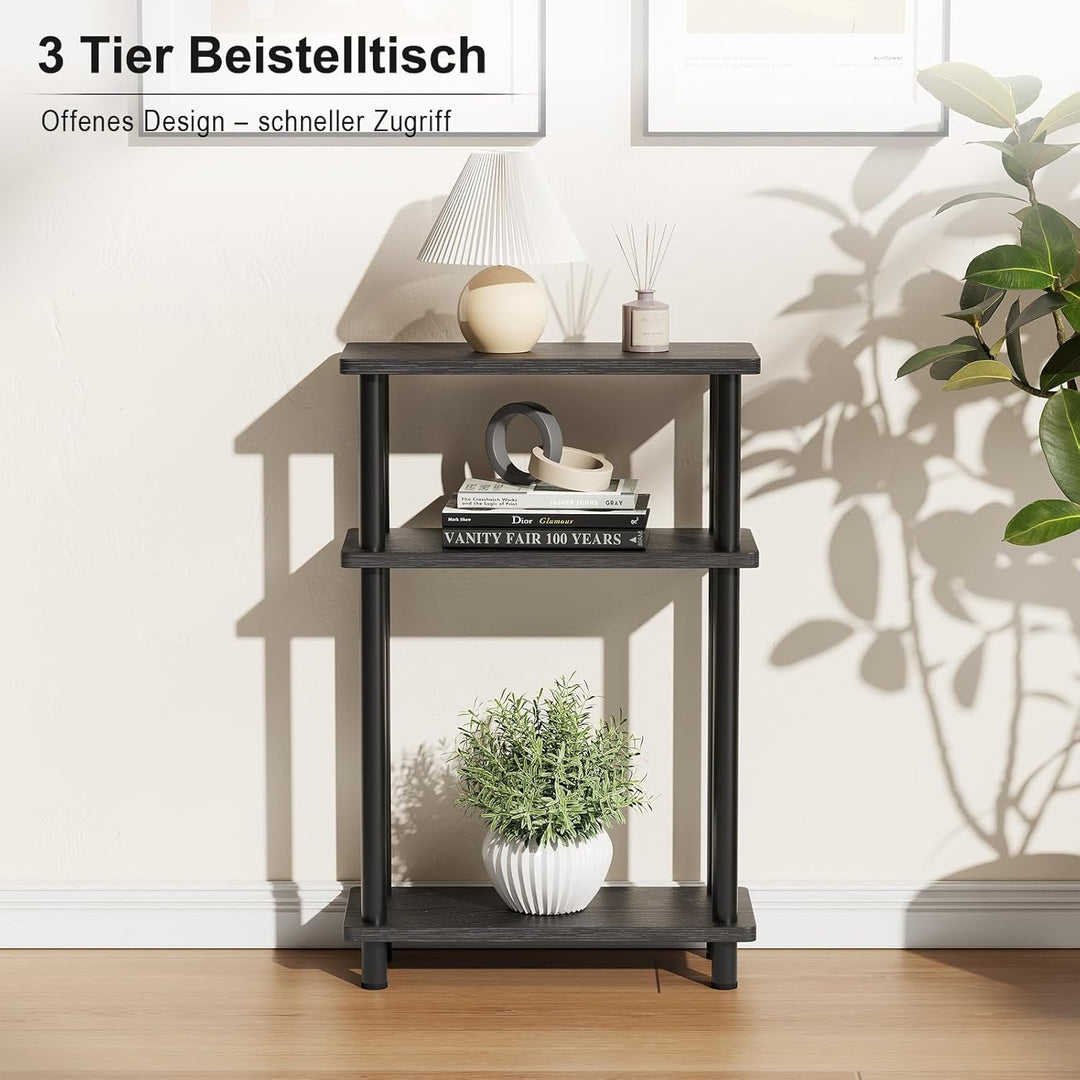 YOUDENOVA Beistelltisch Holz, Beistelltisch Schmal, 40x18x61.5 cm, 3 Tier Kleiner Tisch Für Wohnzimm