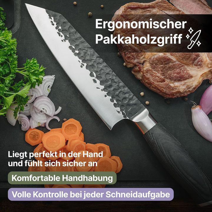 FIVI Messer Set 3-teilig ROLF, BERND, LUCA | Scharfes Küchenmesser Set aus deutschem Edelstahl mit H