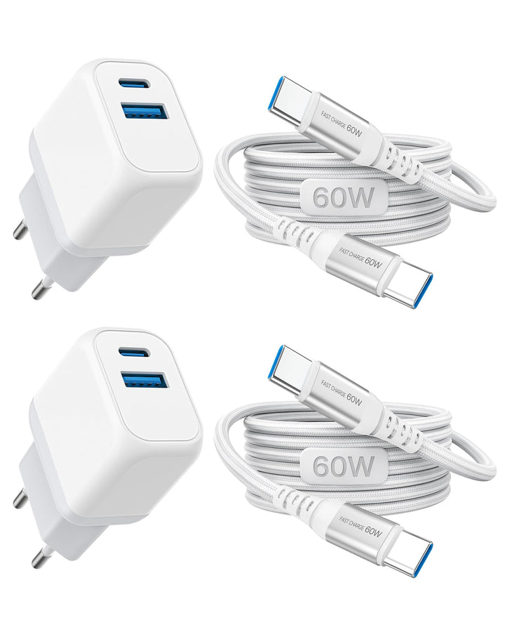 USB C Ladegerät 25W, iPhone Ladegerät für iPhone 17/16/15 Pro Max Plus, 2 Stück Schnellladegerät Meh