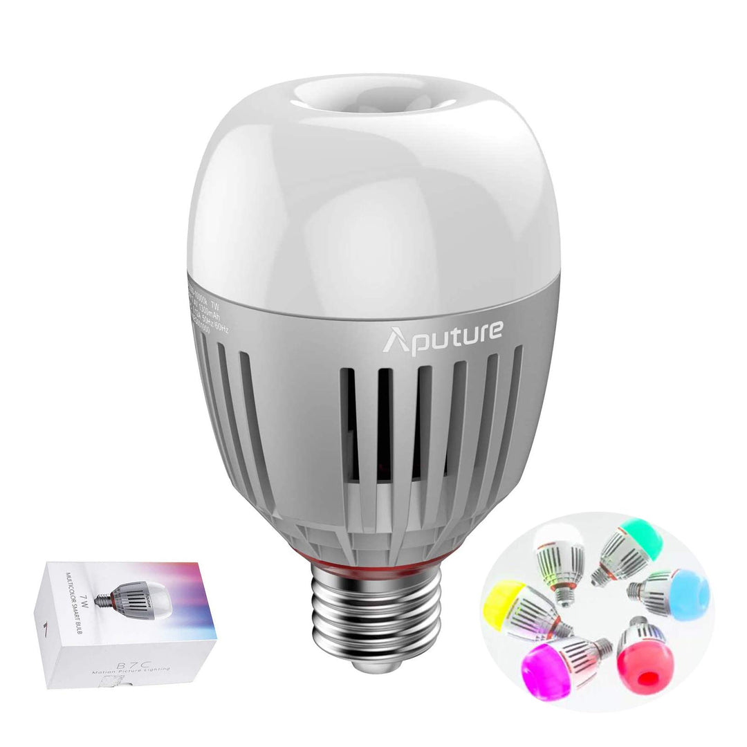 Aputure Accent B7C 7W RGBWW LED Smart Bulb, TLCI 96+ CRI 95+ 2000K-1,000K,CCT/HSI/FX Mode Sidus Link