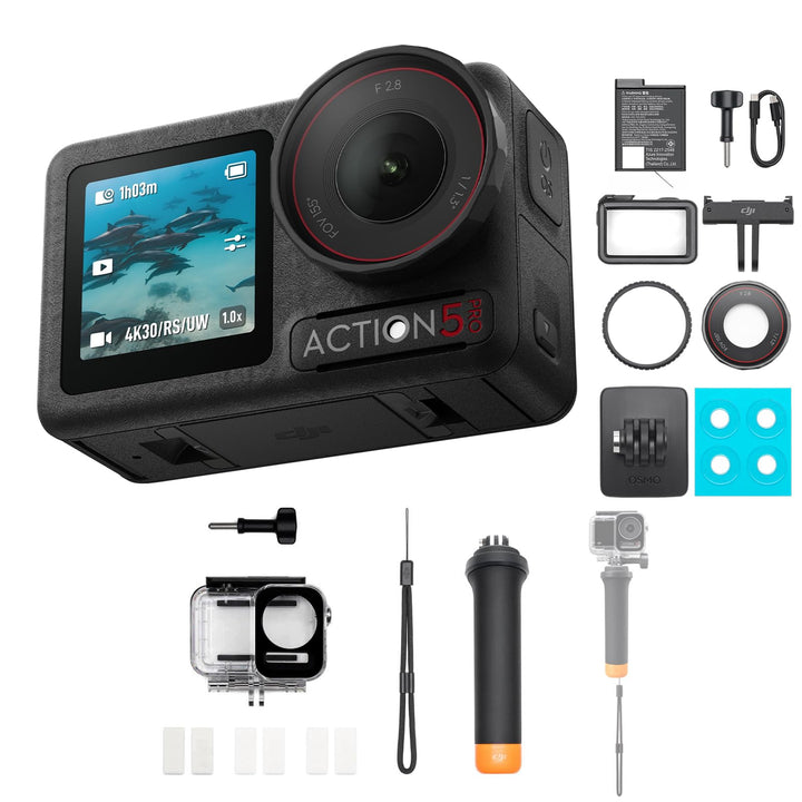 DJI Osmo Action 5 Pro Tauchen Combo mit Wasserfestes Gehäuse, Action Cam 4K mit 1/1,3" Sensor, 4K/12