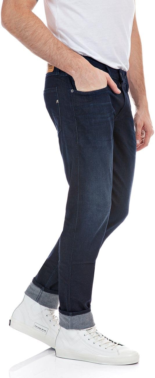 Replay Herren Jeans Anbass Slim-Fit mit Power Stretch 29W / 30L Blu (Blu Scuro 781), 29W / 30L Blu (