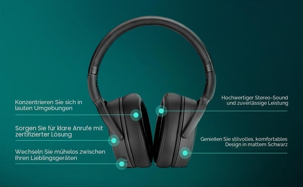 Adapt 360 Berufs-Headset - Aktive Geräuschunterdrückung, Multi-Geräte-Konnektivität, Microsoft Teams