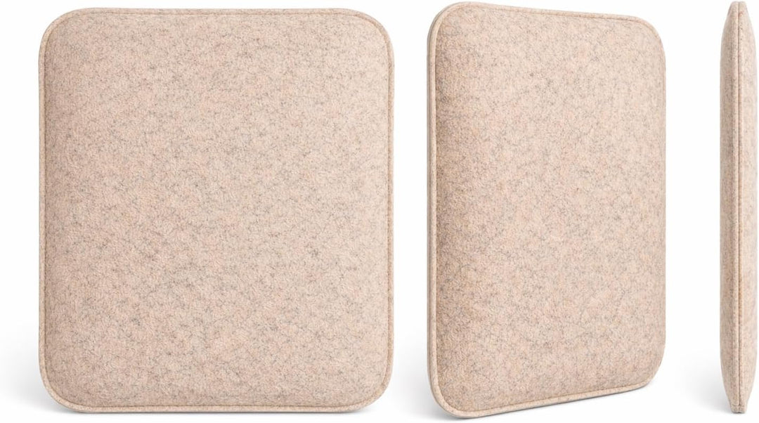 Brandsseller Sitzkissen Filz Eckig 4er Set 35x35x2 cm Stuhlkissen Sitzpolster Auflagen Taupe-Beige 4