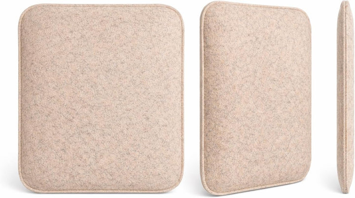 Brandsseller Sitzkissen Filz Eckig 4er Set 35x35x2 cm Stuhlkissen Sitzpolster Auflagen Taupe-Beige 4
