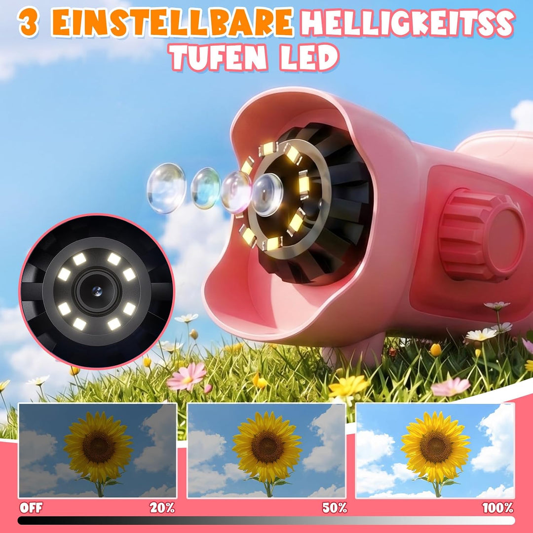 Mikroskop für Kinder 1000X mit Bildschirm, Foto, Videofunktion Rosa, Rosa