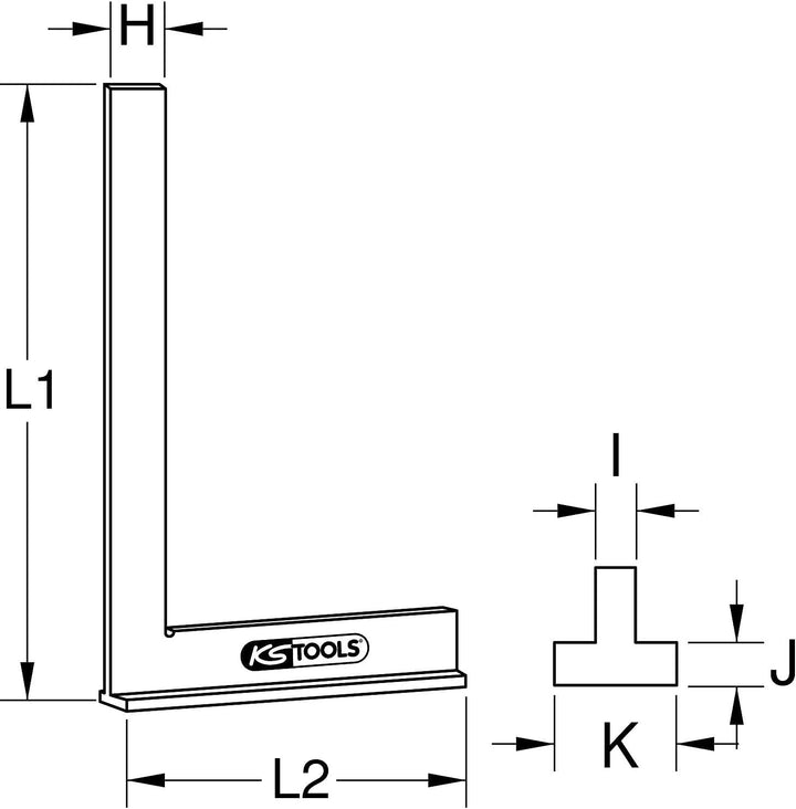 KS Tools 300.0277 Anschlagwinkel, 600mm 600 mm, 600 mm