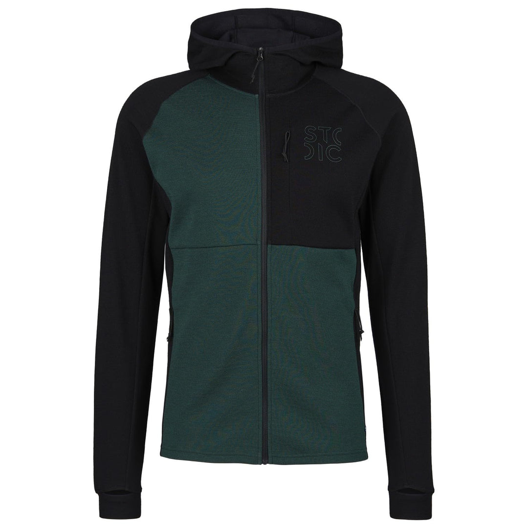 Stoic Herren Merino260 StadjanSt. Hoody Merinohoodie Full-Zip Kapuzenpullover S Black / Dark Pine Gr