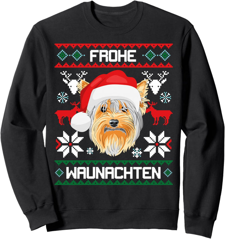 Yorkshire Terrier Frohe Waunachten Weihnachten Hund Yorkie Sweatshirt