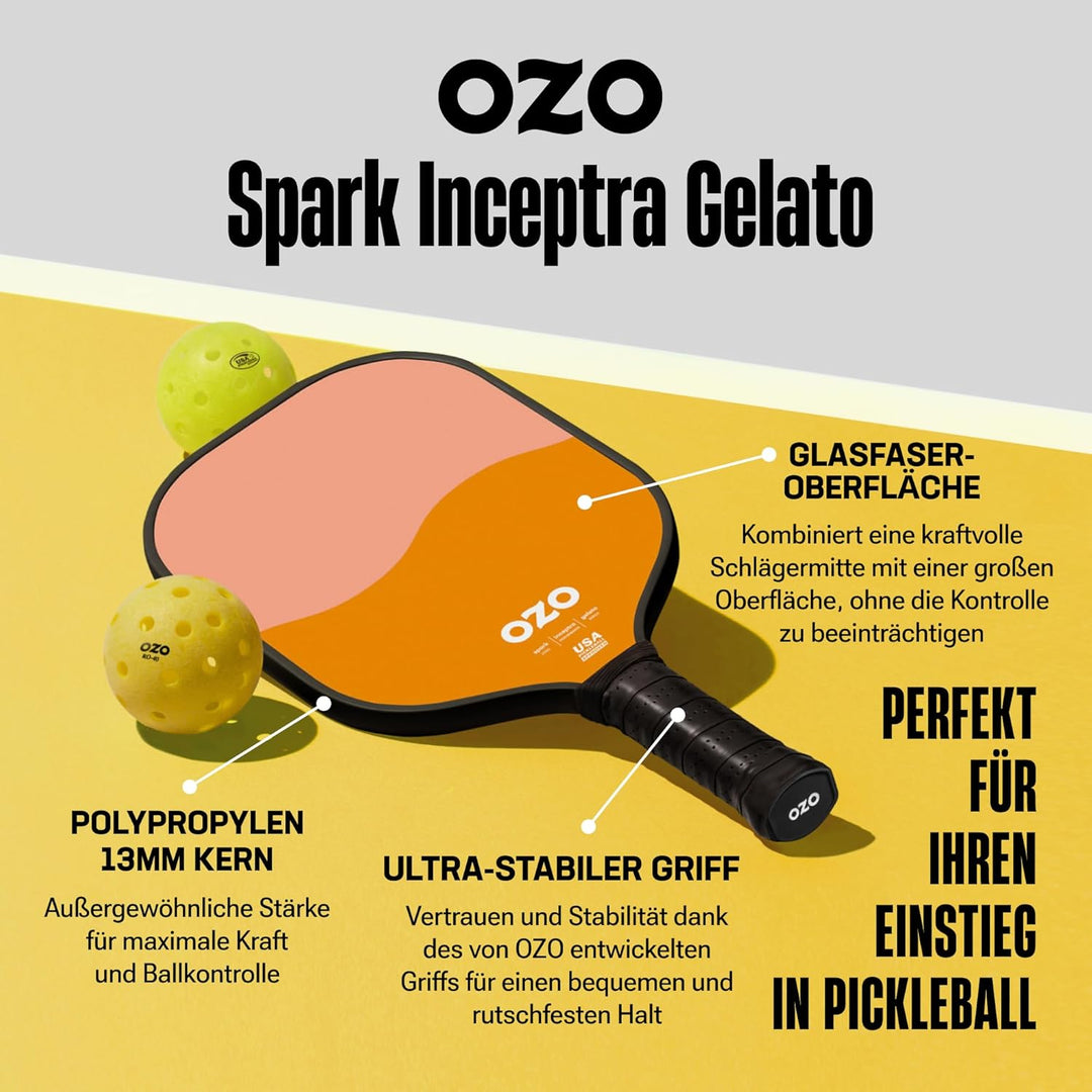 OZO Pickleball Kontroll Schläger für Anfänger Beginner Control Strawberry &amp; Melon, Beginner Control