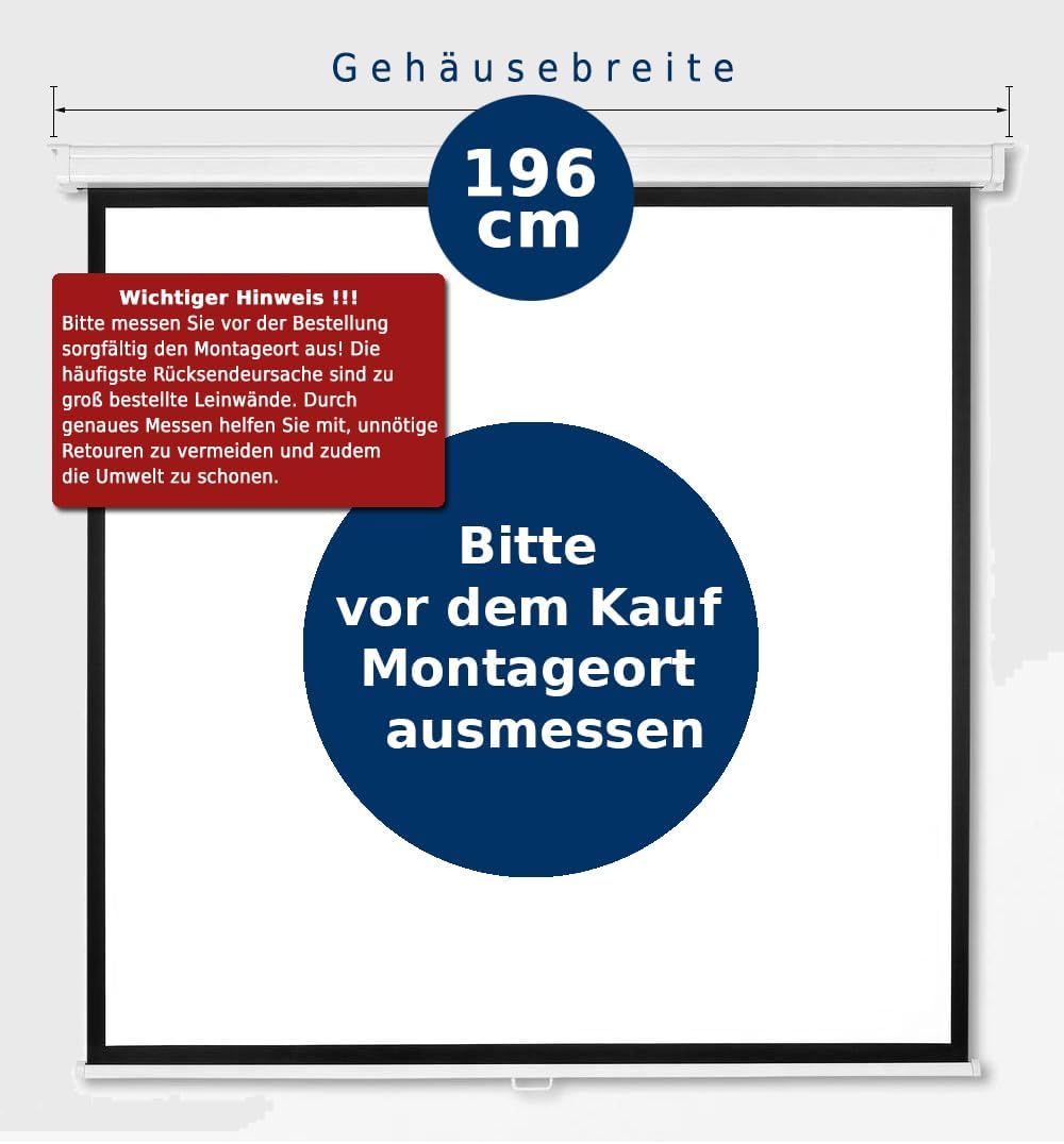 Alphavision SlenderLine Professional Beamer Leinwand 180 x 140 cm 16:9 weiss Rollo 180 x 140 (16:9),