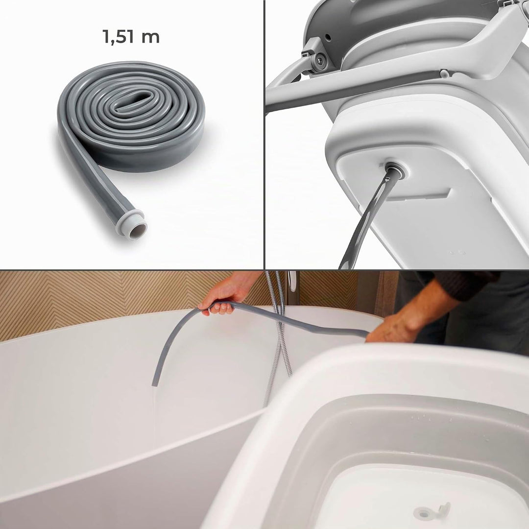 Kinderkraft BUBBLY Babywanne Badewanne mit Gestell, Faltbare Babybadewanne, Wickeltisch Regal im Set