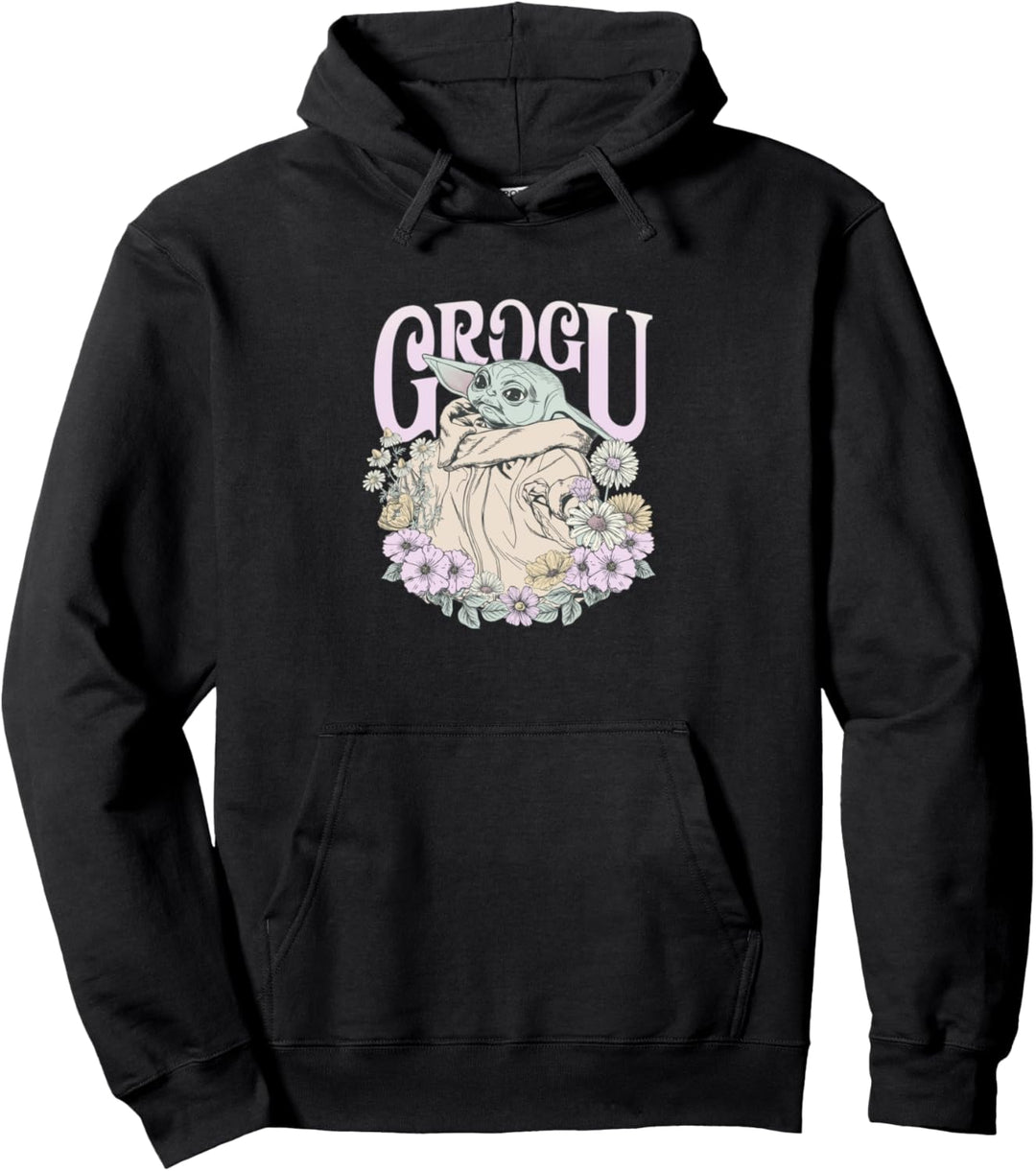 Star Wars: The Mandalorian Grogu Surrounded By Flowers Pullover Hoodie