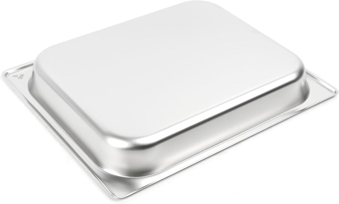 METRO Professional Grillpfanne aus Edelstahl, Gastronorm GN 1/2, 31 × 21 × 4.5 cm, Spülmaschinengeei