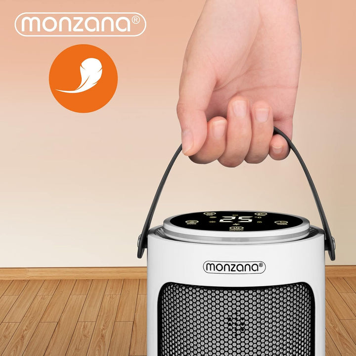 Monzana® Keramik Heizlüfter 2000W 4 Betriebsmodi 15-35°C Energiesparend 70° Oszillation Timer Leise