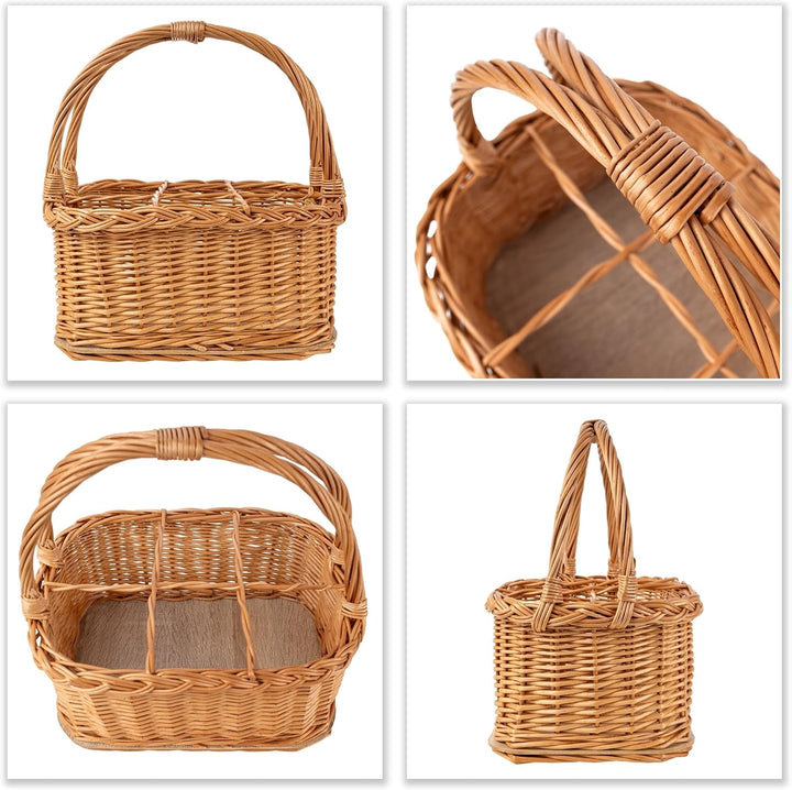 Creative Home Weidenkorb mit Henkel Flaschenkorb 6 Flaschen 33 x 23 x 36 cm