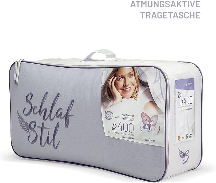 SCHLAFSTIL Daunenbettdecke D400, Medium, 90% Daunen / 10% Federn Grösse 240x220 240x220 cm, 240x220