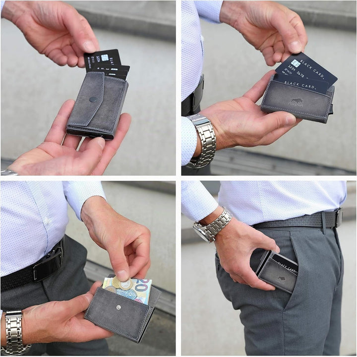 Solo Pelle Kartenetui | Kreditkartenetui | Leder Geldbörse Slim Wallet Portmonee | Geldbeutel mit RF