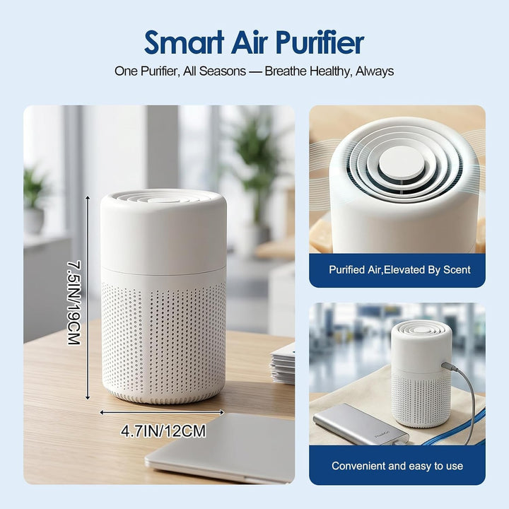 Air purifiers, Luftreiniger Allergiker mit Aromatherapie, Luftreiniger mit HEPA Luftfilter gegen Rau