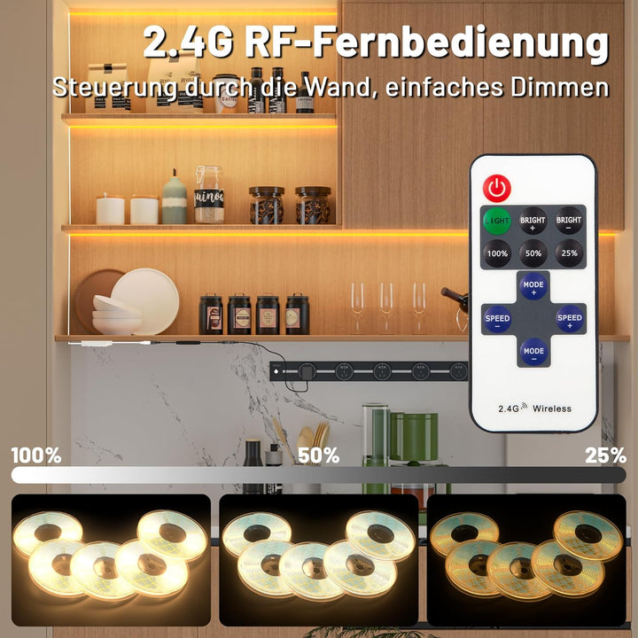 Lichaser 2M COB LED Streifen für Akustikpaneele, COB LED Strip Warmweiss, 2M