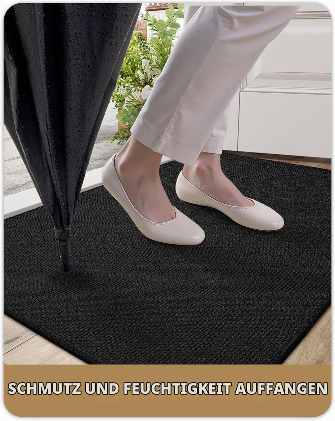 COLOR&amp;GEOMETRY Fussmatte innen 92 x 142 cm, Schlanke rutschfeste Fussmatte für den Innenbereich, Gef