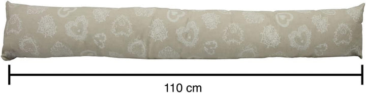 BIANCHERIAWEB Dekorativer Zugluftstopper für Fenster, abnehmbar, Herz Weiss 110 cm