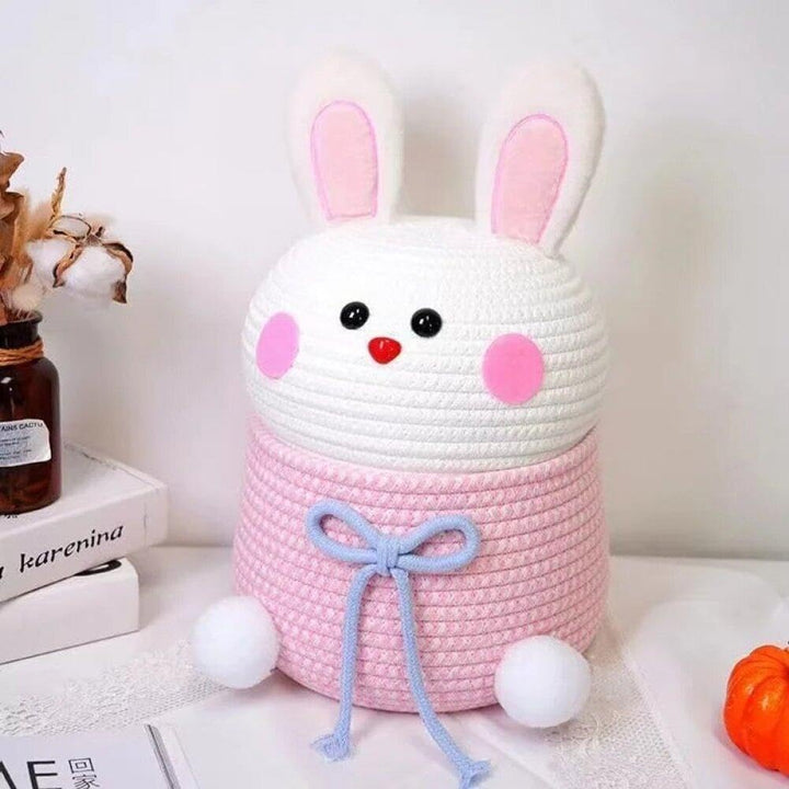 Cartoon Kaninchen Gewebter Korb Für Kleidungsstücke Snacks Aufbewahrung Kawaii Mädchen Prinzessin Ge