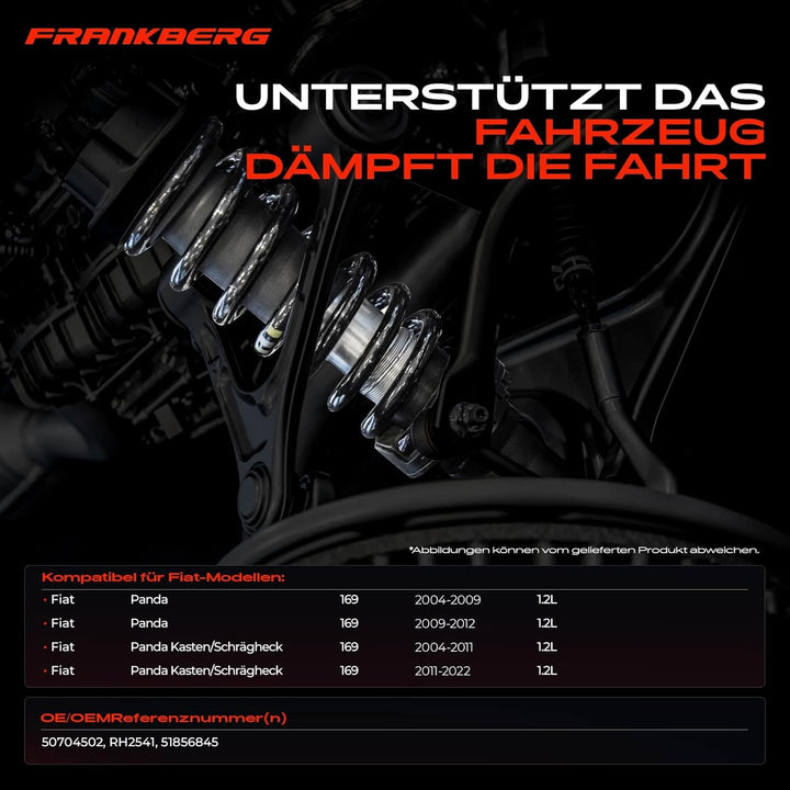 Frankberg 2x Federn Fahrwerksfeder Vorderachse Kompatibel mit Panda 169 1.3L 2004-2012 Panda Kasten/