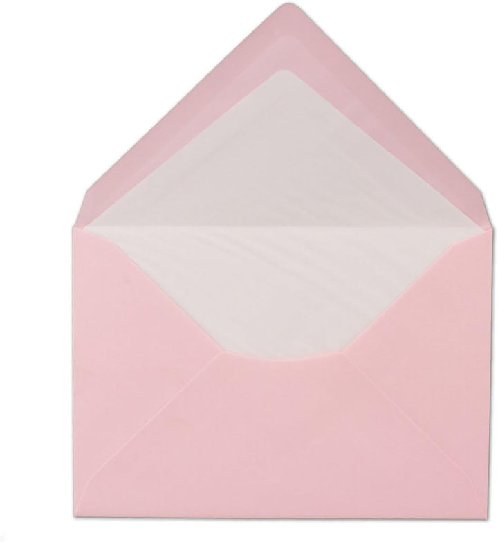 75 Briefumschläge Rosa - DIN C6 - gefüttert mit weissem Seidenpapier - 80 g/m² - 11,4 x 16,2 cm - Na