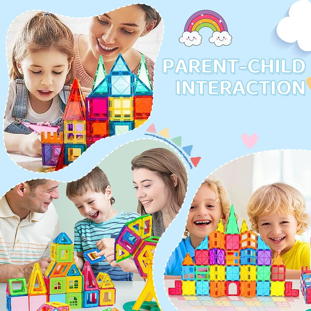 Magnetische Bausteine für Kinder, 100 Teile, 3D, Lernspiele, Geschenke für Kinder mit 1 Auto, magnet