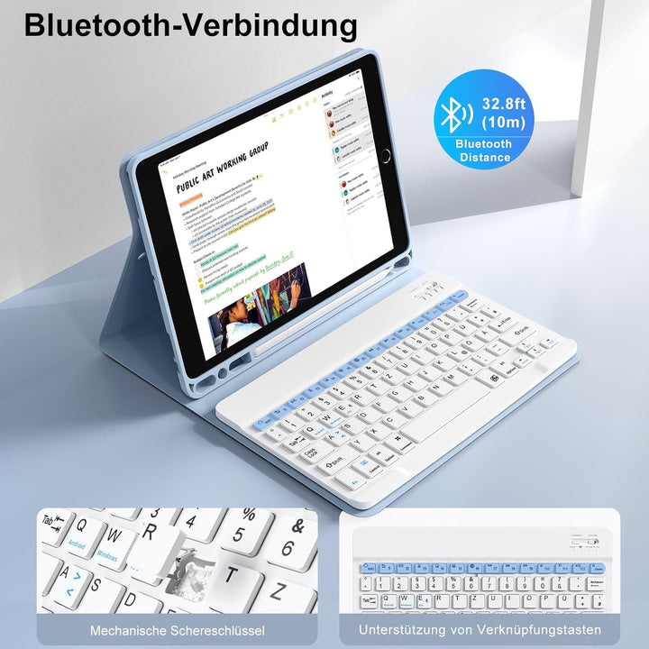 Tastatur Hülle für iPad 10.2 Zoll (9./8./7. Generation), für iPad Air 3rd / Pro 10.5, Magnetisch Abn