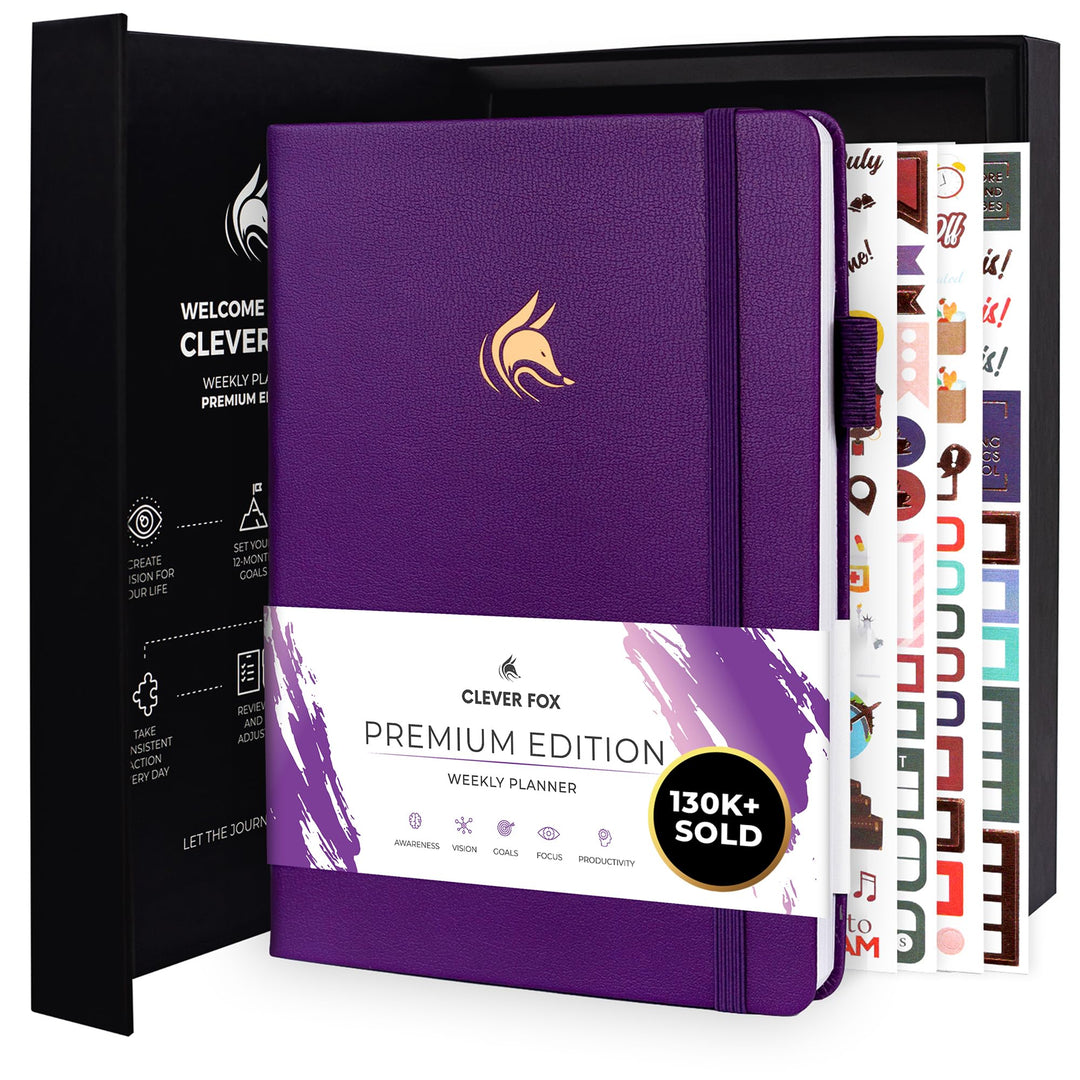Clever Fox Planer Premium Edition - Luxuriöser Wochen &amp; Monatsplaner zur Produktivitätssteigerung un