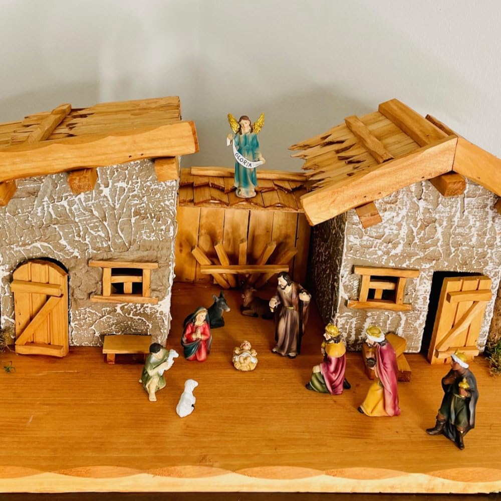 Tischkrippen (Krippe 004 + Figuren), Krippe 004 + Figuren
