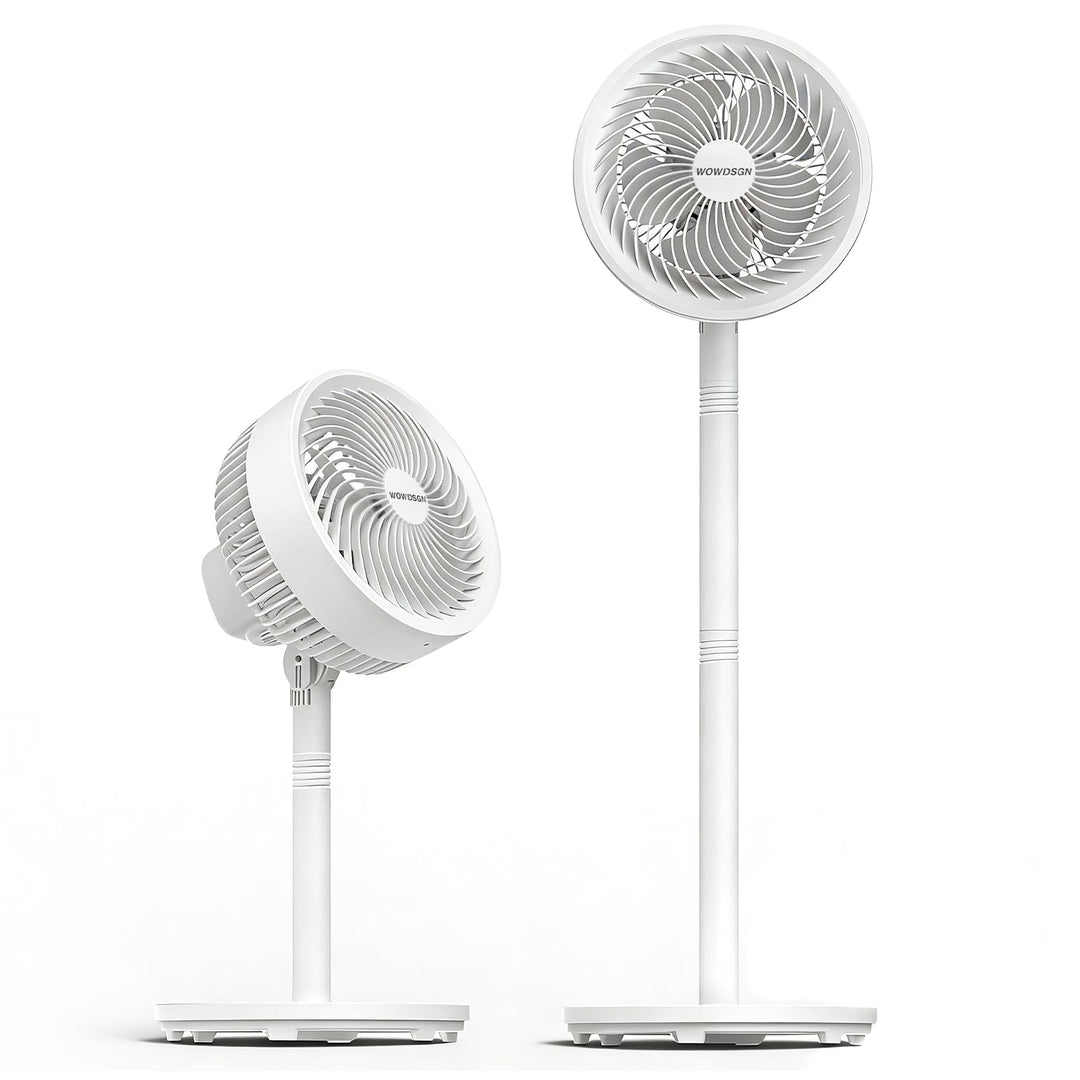WOWDSGN Leiser Standventilator, Hochleistungs Luftzirkulator Ventilator mit 5 Flügeln, 4-fach höhenv