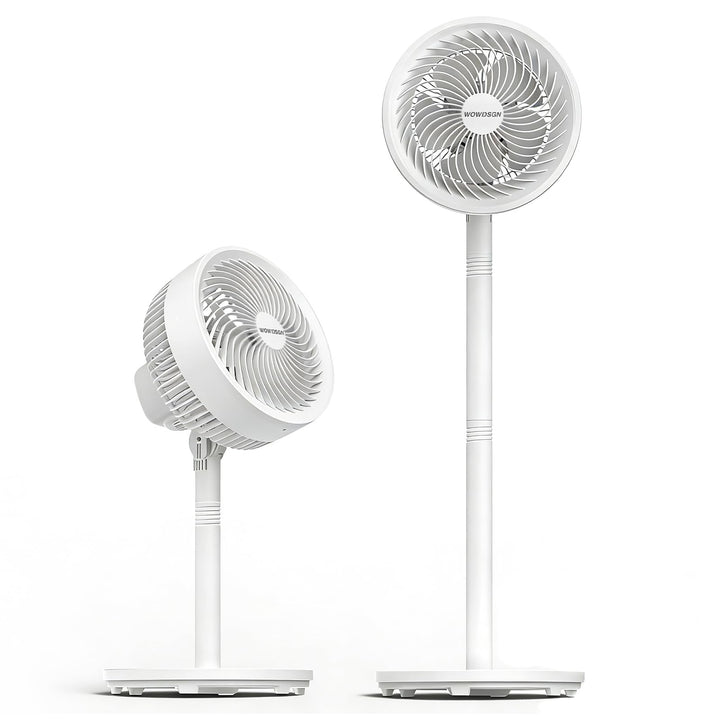 WOWDSGN Leiser Standventilator, Hochleistungs Luftzirkulator Ventilator mit 5 Flügeln, 4-fach höhenv