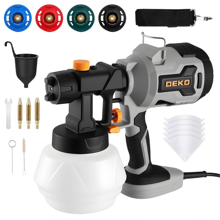 DEKO Farbsprühsystem 550 W HVLP Farbspritzgerät mit 1200 ml Tank
