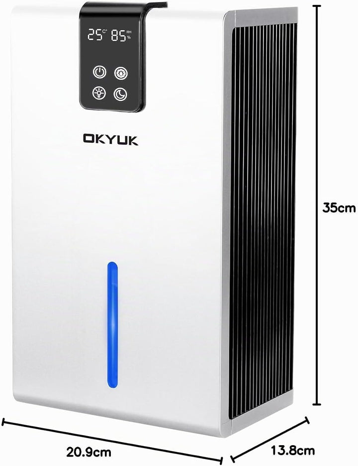 Luftentfeuchter Elektrisch 2700ml, Luftentfeuchter für Zuhause mit automatischer Abschaltung, 7-Farb