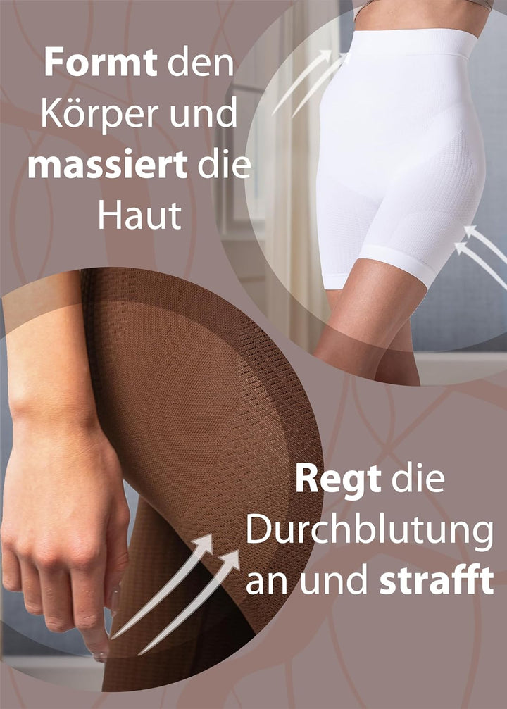Shapewear Damen Bauchweg Anti Cellulite Hose - Anti Cellulite Leggings, Drenierende Shorts, Nahtlose