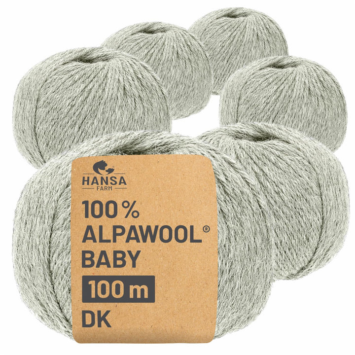 HANSA-FARM | 100% Baby Alpakawolle in 50+ Farben (kratzfrei) - 300g Set (6 x 50g) - weiche Alpaka Wo