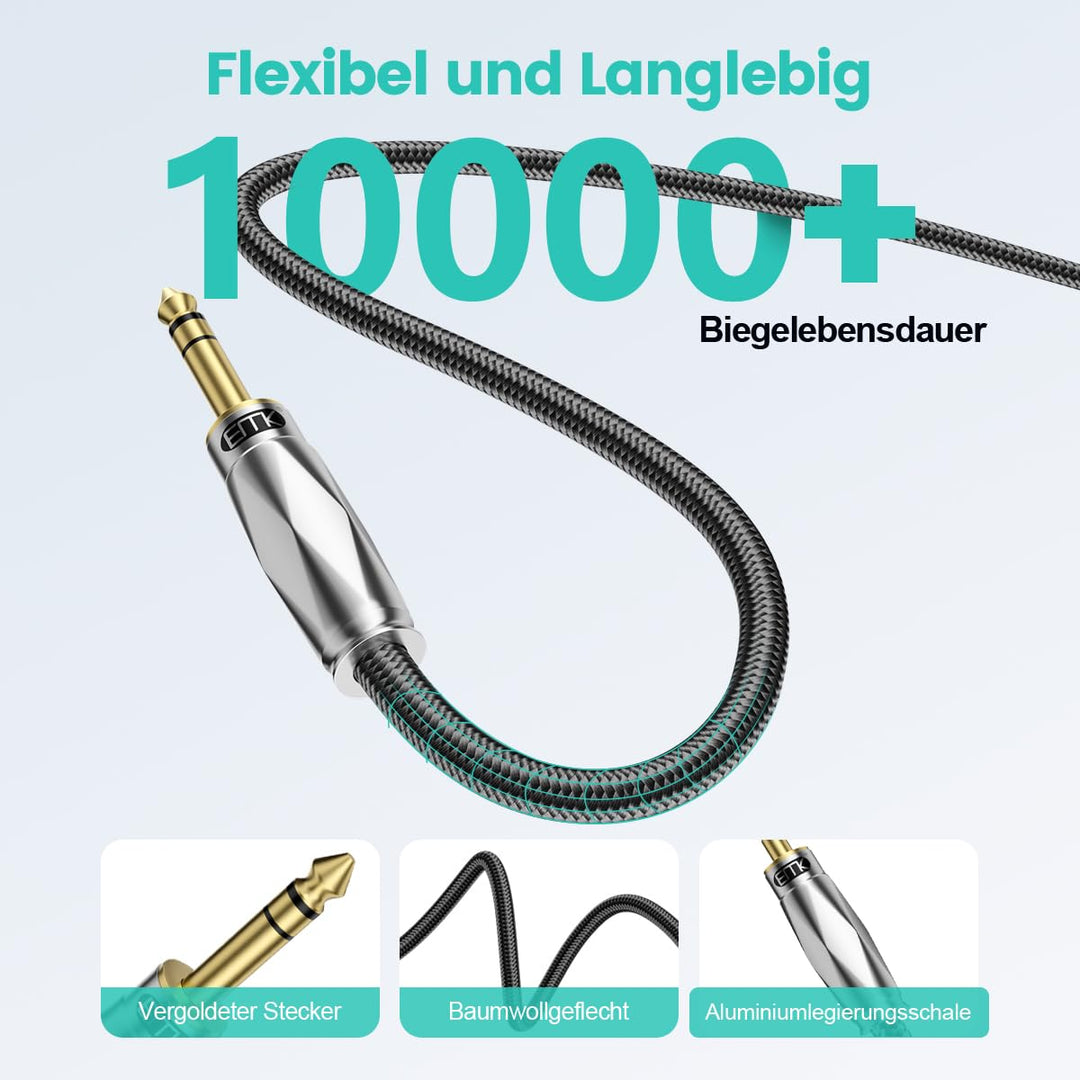 EMK 1/4" auf XLR Kabel,6,35 mm TRS zu XLR,Symmetrisches XLR-auf-1/4-Kabel für Mikrofone,Mischpulte,V