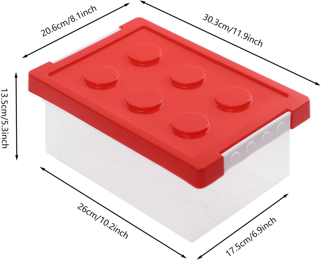 4er-Set Stapelbar Aufbewahrungsboxen mit Deckel I Transparente Sortierbox aus PP I Spielzeugkiste fü