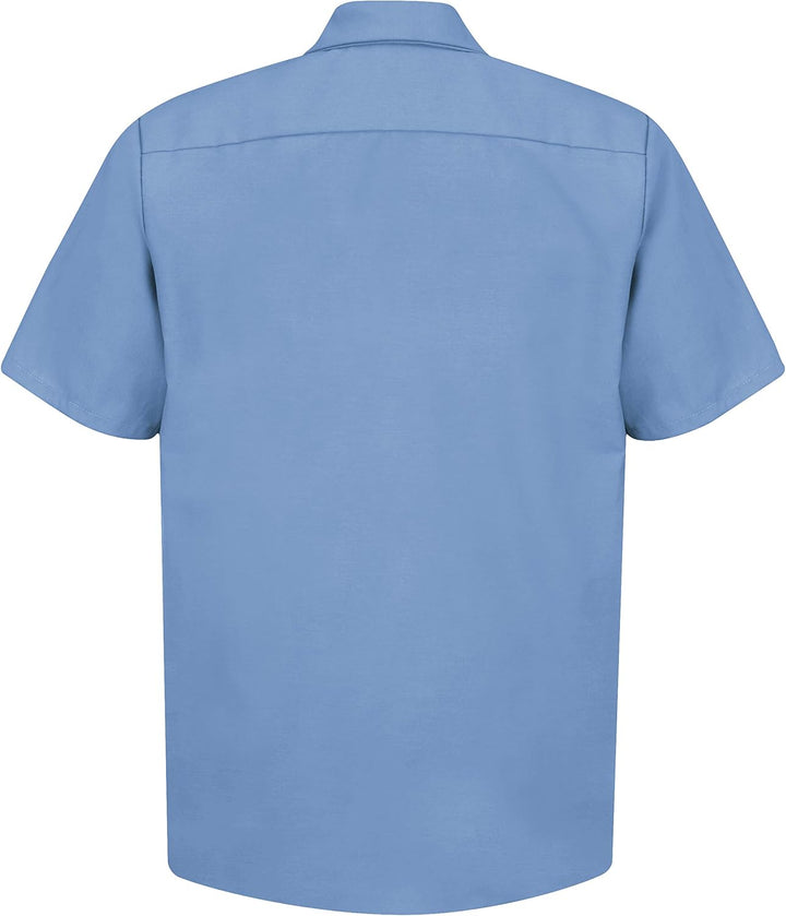 Red Kap Herren Industrial Regular Fit Kurzarm Button-Down-Arbeitshemd XL Hellblau, XL Hellblau