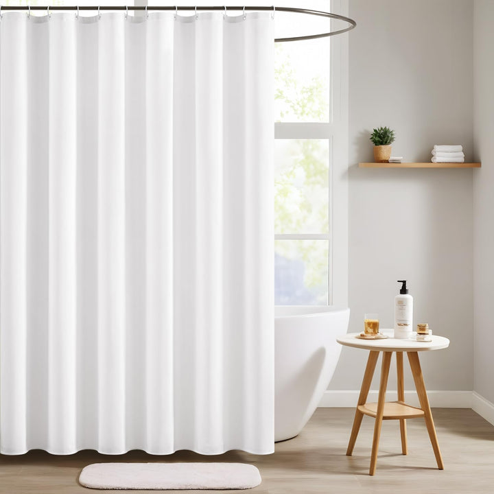 MIULEE Leinen Texturiert Duschvorhang 240x200 cm Weiss, Schwerer Hotel Luxus Polyester Wasserdicht D