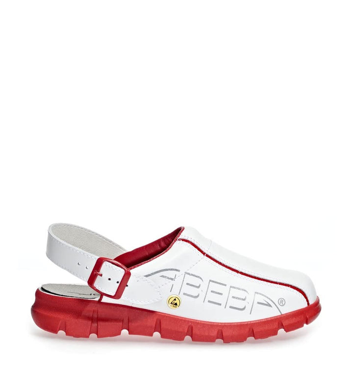 Abeba 37313 DYNAMIC ESD Verstopfen mit Druck, OB, A, E, FO, SRC, Weiss/Rot, Grösse 39, blanc/rouge,
