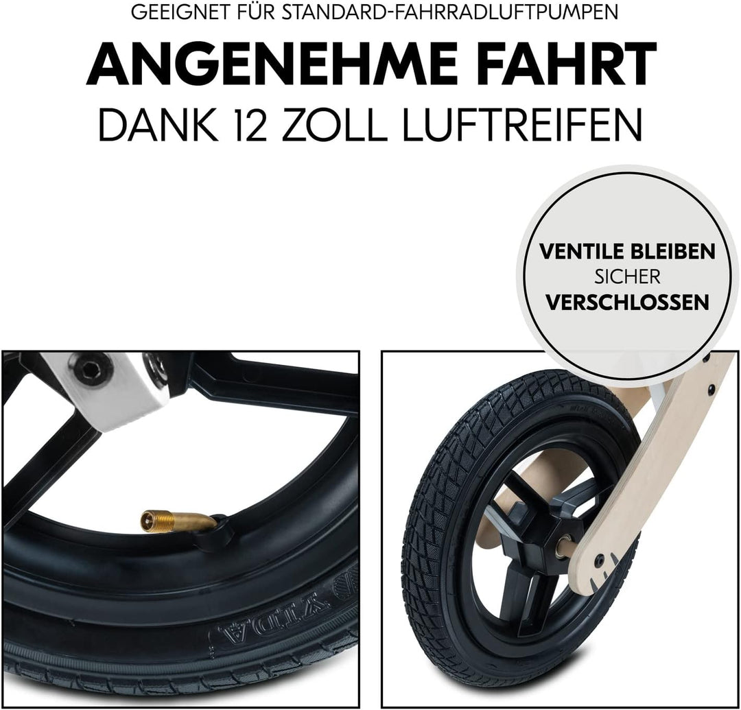 hauck Kinder Laufrad Balance N Ride ab 2 Jahre bis 20 kg, Holz Laufrad, Sattel Höhenverstellbar, Rut