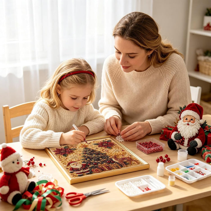 Perlenkunstset Weihnachten Handgefertigte Weihnachts-Wanddekoration, C