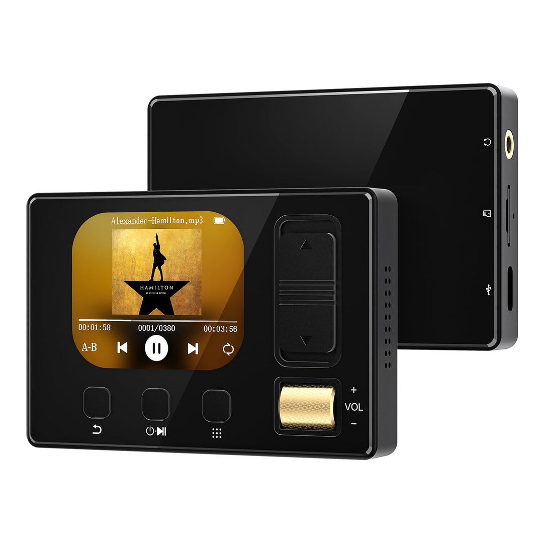 MP3 Player mit Bluetooth 5.3, Diofox HiFi Sound MP3 Player mit Lautsprecher, 32GB Storage, 6 Musikst