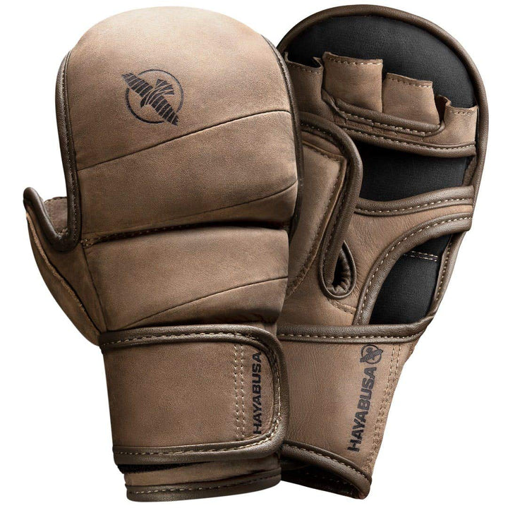 Hayabusa T3 LX 7oz Hybrid-Handschuhe aus Leder Ideal für Kampf L Braun, L Braun