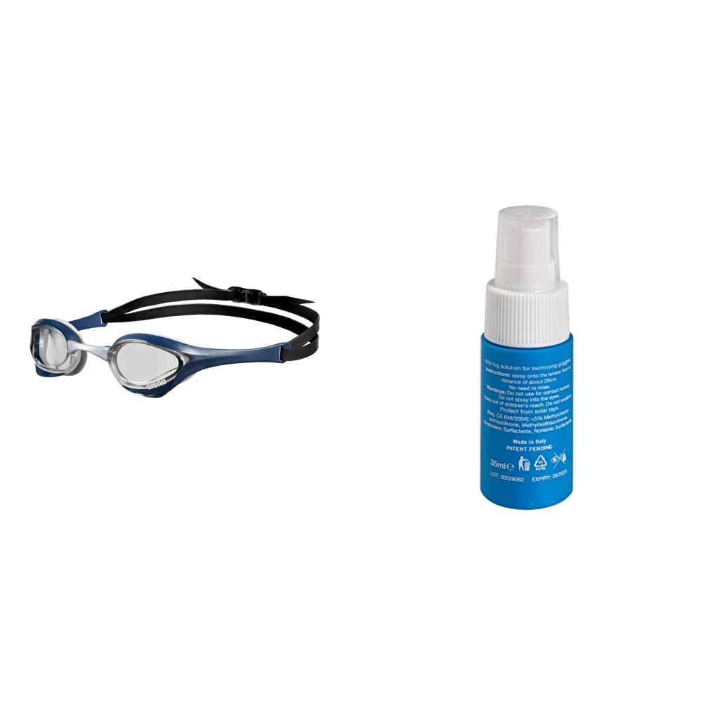 ARENA Unisex Cobra Ultra Swipe Schwimmbrillen (1er Pack) CLEAR-SHARK-GREY Einheitsgrösse Bundle mit