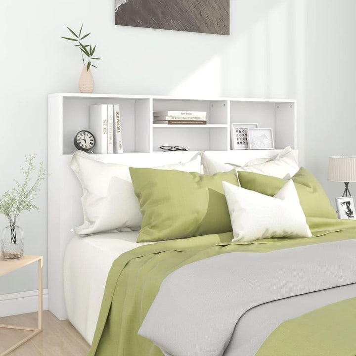 vidaXL Schlafzimmer Möbelkopfteil Bettschrank mit Stauraum und Regal Weiss 140 x 19 x 103 cm